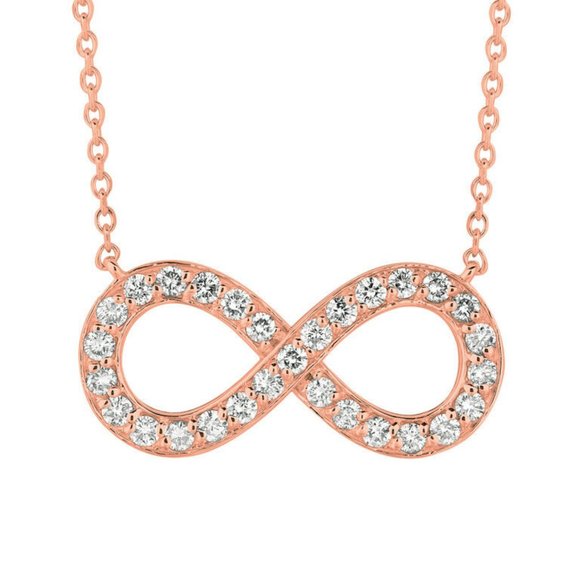 1.05 Carat Natural Diamond Infinity Necklace 14K